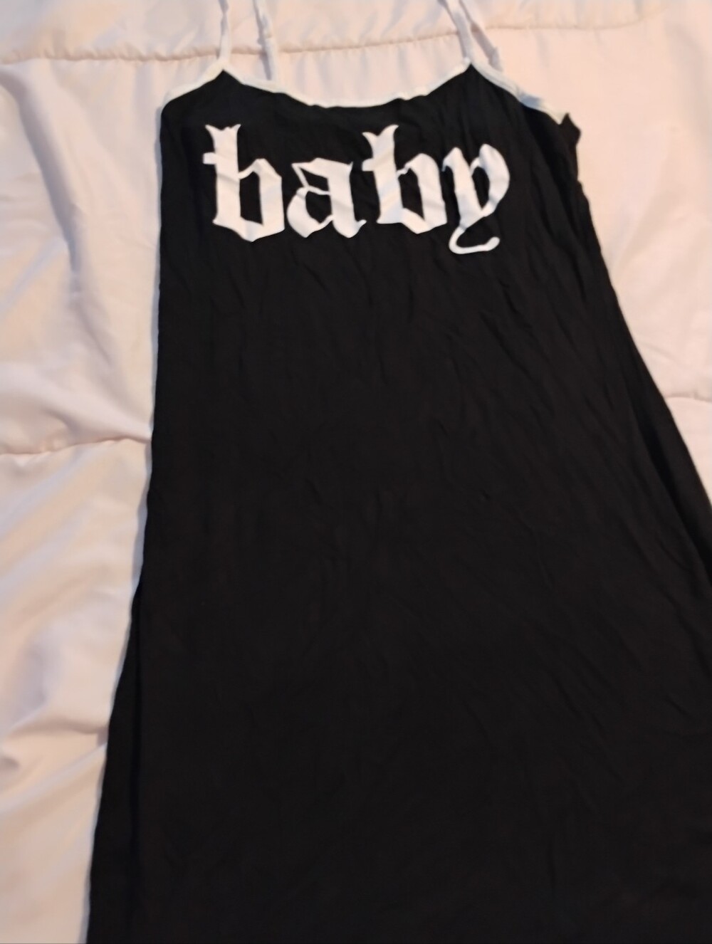 Woman Black And White Straps Dress